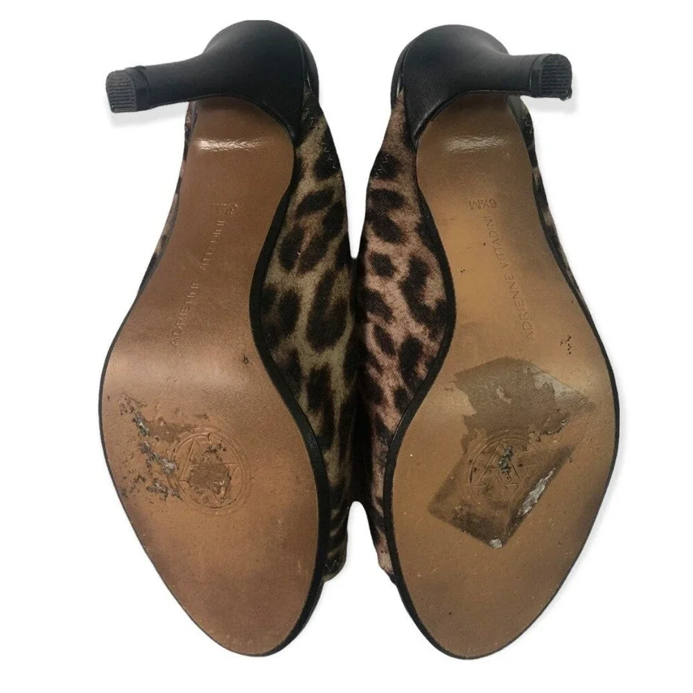 Adrienne Vittadini Galaxy Leopard Print Peep Toe Sandal